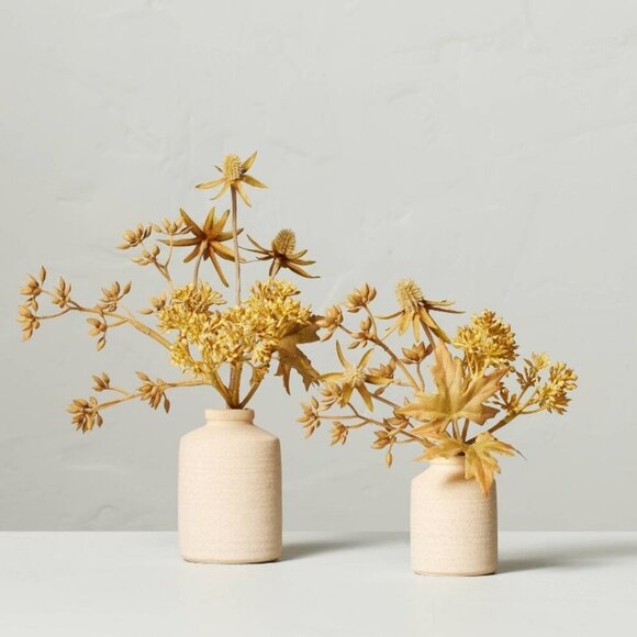 Hearth & Hand Magnolia 7.5"  Faux Bleached Sedum & Thistle Arrangement Fall 2023 - Picture 3 of 5